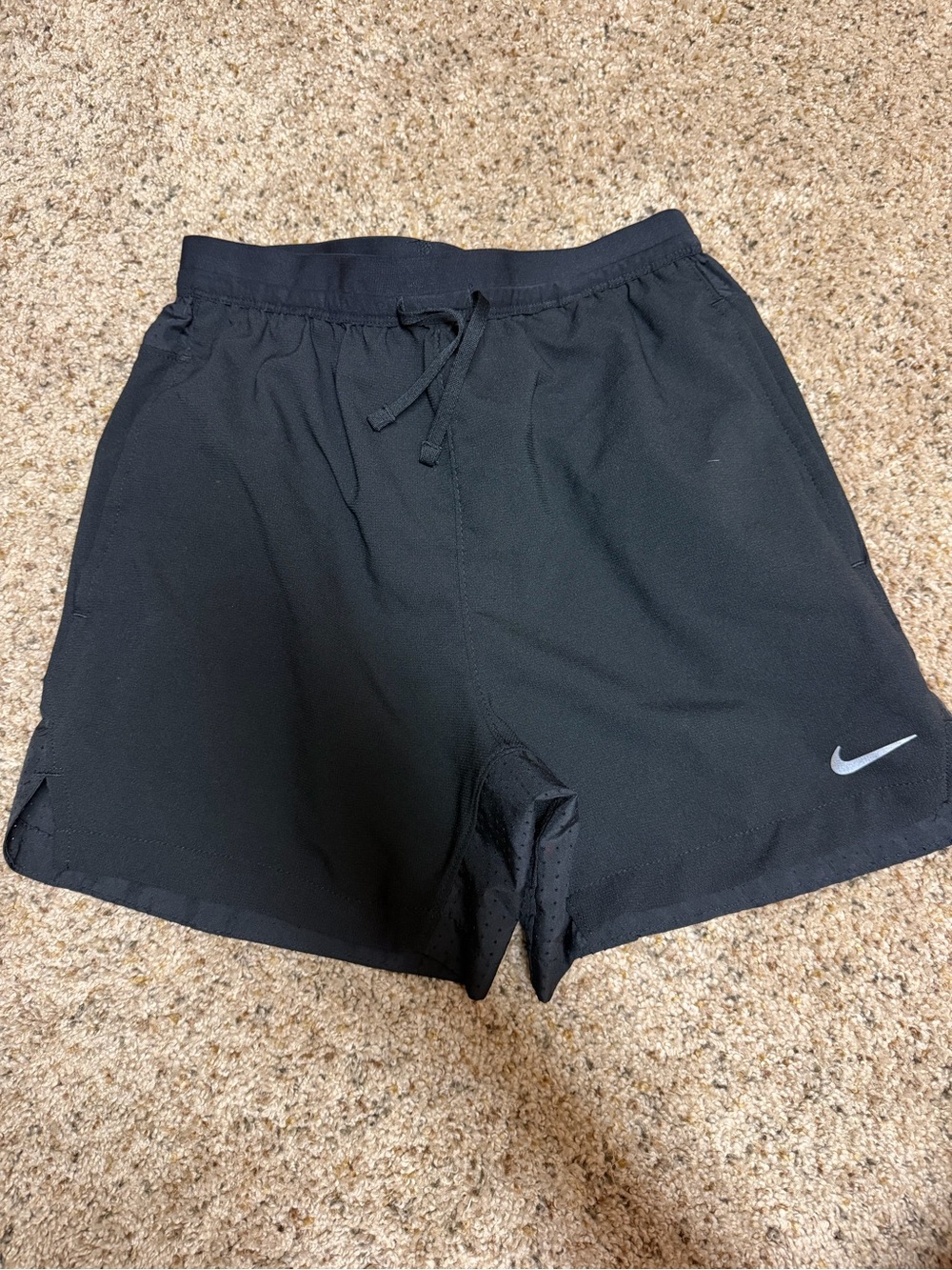 Nike Black Performance Running Shorts with Swoosh
